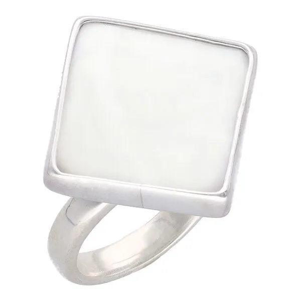 pakilia pakilia Silber Ring Perlmut eckig Fair-Trade und handmade – Produktbild 1 von 4