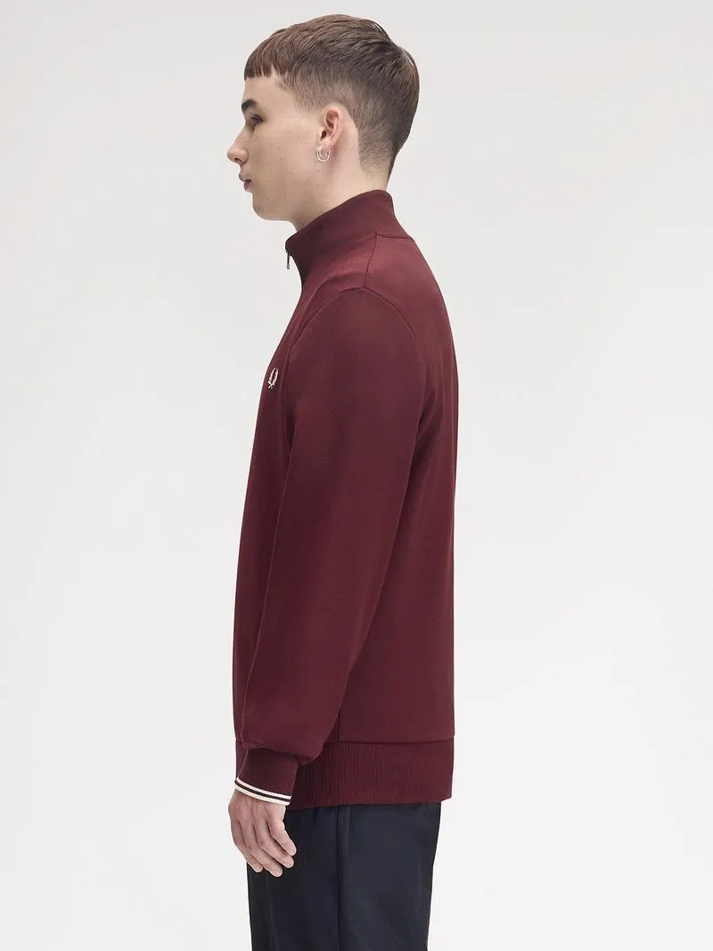 Fred Perry Fred Perry Half Zip Pullover Bordeaux - Größe L, Rot, – Produktbild 2 von 5