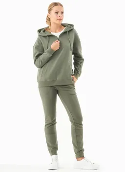 ORGANICATION ORGANICATION Damen vegan Sweat Hoodie Bio-Baumwolle Mitteloliv – Produktbild 1 von 1