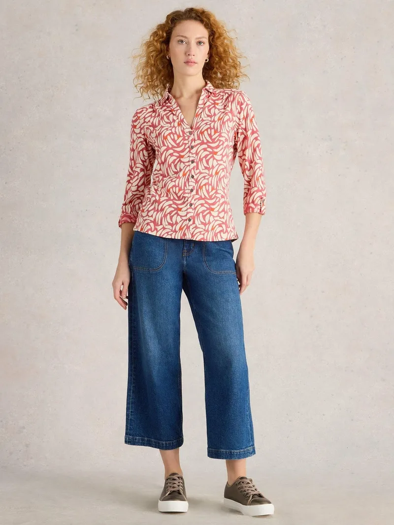 White Stuff Jerseybluse Annie - 50, Rosa multi, – Produktbild 2 von 4