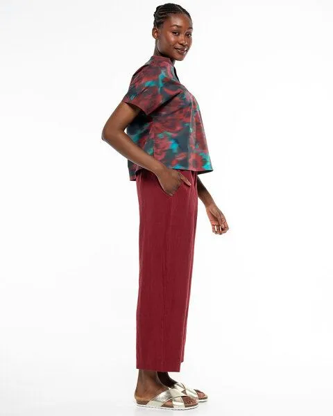 Alma & Lovis Alma & Lovis Lässige Leinen Hose im modern Italian-Look | Leinen Straight Pants, Rumba (rot), – Produktbild 3 von 4