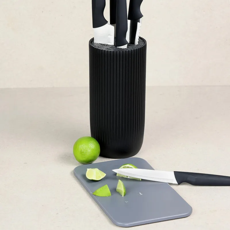 Kesper Messerblock-Set, 6-teilig, Schwarz | silber, – Produktbild 4 von 4