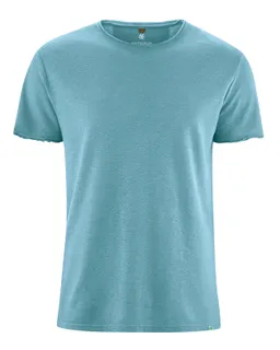 HempAge Hempage Herren vegan T-Shirt Timeless Basic Wave Blau – Produktbild 1 von 1