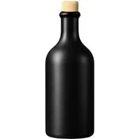 mikken mikken Ölflasche mit Ausgießer 500 ml schwarz Keramik mit Holzkappe Flasche aus Steingut – Produktbild 1 von 1