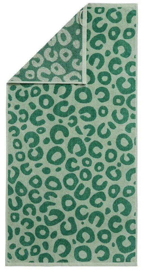 OTTO home Handtuch Set Anna Leopardenmuster, 8-tlg Handtuch-Set, 100% Baumwolle, Frottiervelours (Set, 8-St), Duschtücher, Handtücher und Gästetücher, weich, Grün, – Produktbild 3 von 5