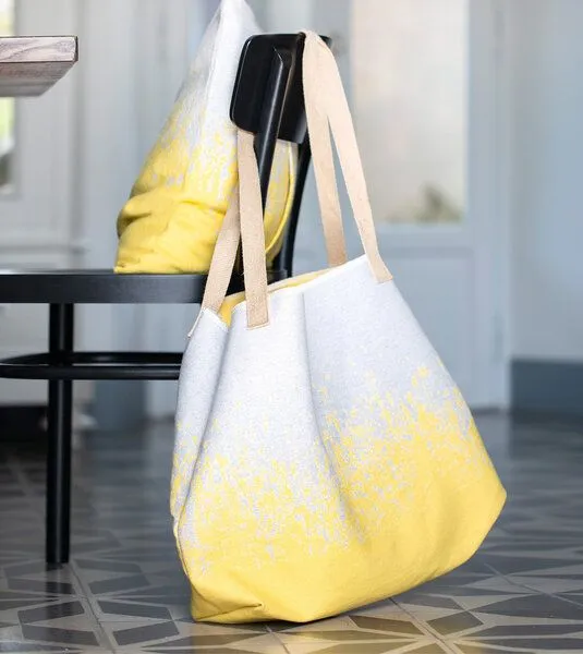david fussenegger david fussenegger Großer Shopper Verlauf aus Recycling-Baumwolle, Grau-gelb, – Produktbild 1 von 2