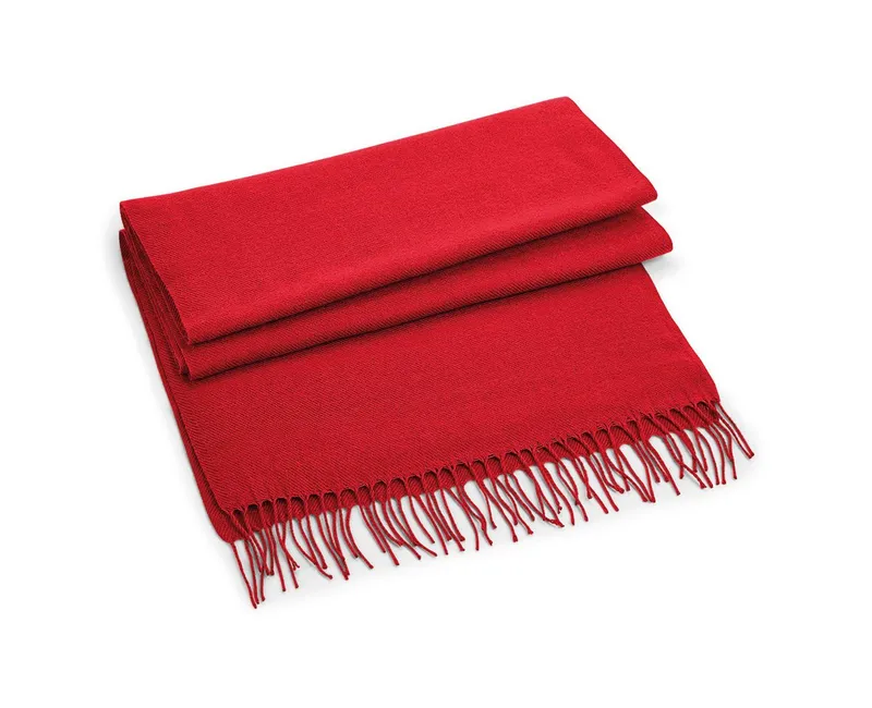 Beechfield Beechfield Modeschal modischen Damen Schal / Winterschal / Damenschal mit Fransenbesatz, Rot, – Produktbild 1 von 2