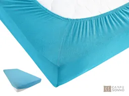 Carpe Sonno Spannbettlaken Jersey 90x200 100x200 120x200 140x200 160x200 180x200 200x200 70x140, Jersey, Gummizug: rundum, (1 Stück), Baumwoll Babybett Spannbettlaken 70x140 Baby Laken Türkis – Produktbild 1 von 1