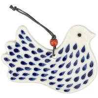 El Puente El Puente Friedenstaube Anhänger aus Keramik in Blau-Weiß | Fair Trade & Handmade aus Vietnam, Blue, – Produktbild 1 von 1