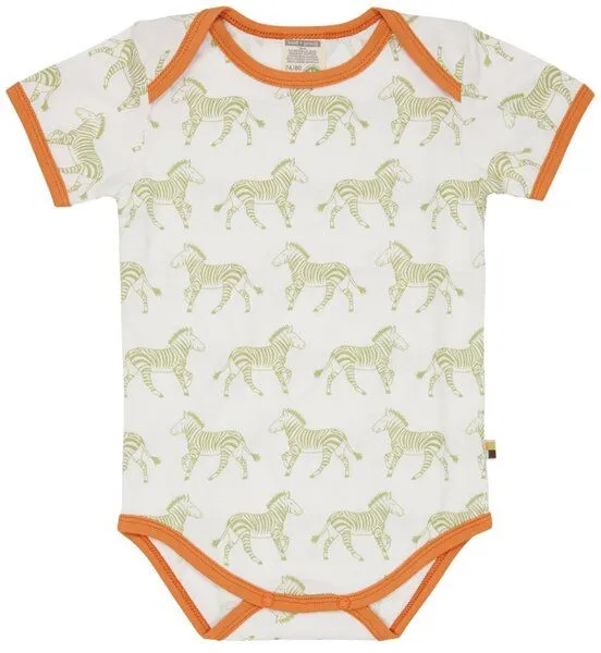 loud + proud loud + proud Baby Body Kurzarm, GOTS-zertifiziert, Grün (zebra), – Produktbild 1 von 1