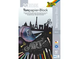 folia folia Tonpapier schwarz, DIN A4, 20 Blatt – Produktbild 1 von 1