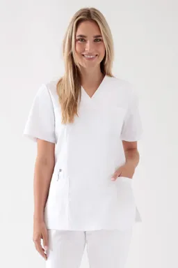 TENCEL™ Schlupfkasack Damen - V-Ausschnitt, weiß - Berufsbekleidung.de – Produktbild 1 von 1