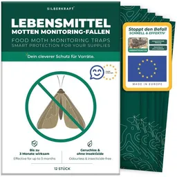 Silberkraft Silberkraft Lebensmittelmottenfallen,  Pheromon-Leimfallen zur Befallsüberwachung von Lebensmittelmotten in Küche & Vorratsräumen inkl. E-Book – Produktbild 1 von 1