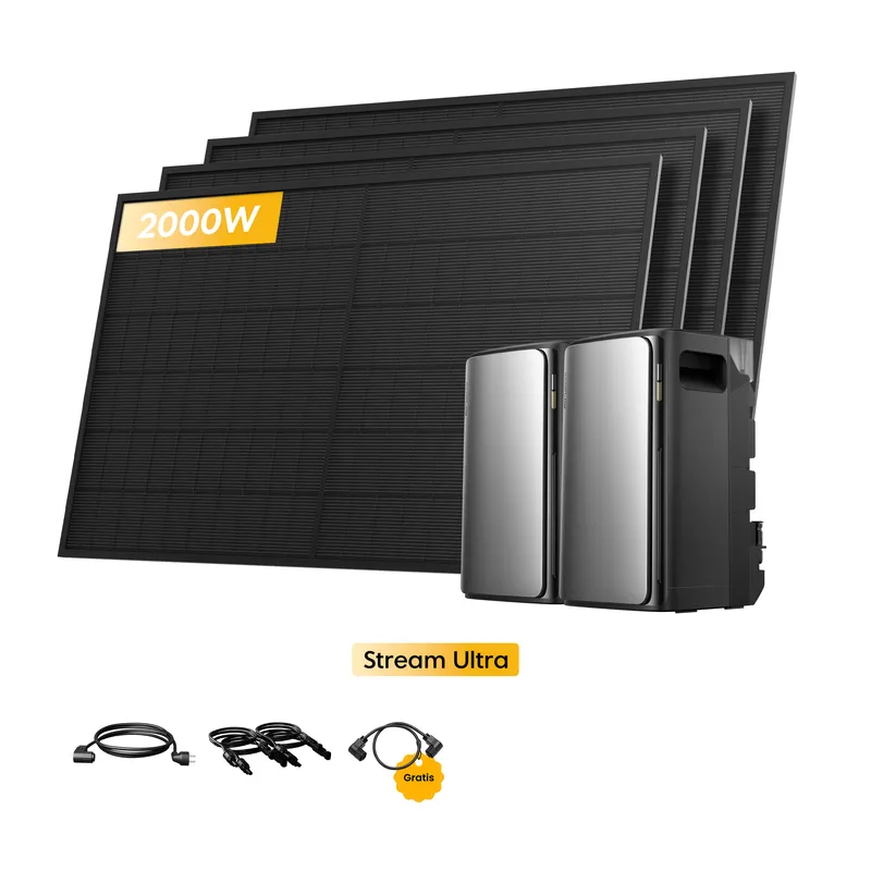 EcoFlow 2x EcoFlow Stream Ultra, All-in-One Speicher für Balkonkraftwerke, mit 4 x 500W Bifaziale Solarmodule, by Powerness - 2x Stream Ultra | 3840Wh / ohne Zubehör / Selbstabholung – Produktbild 1 von 1