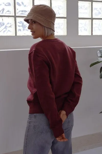 Kultgut Kultgut NEW Recycling Generation - Vegan Sweatshirt / Kuschelig weich, Burgundrotmeliert, – Produktbild 4 von 4