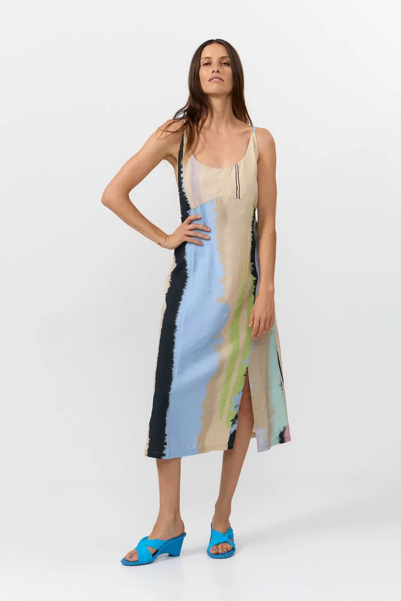 SUITE13LAB SUITE13LAB Damen vegan Kleid Saja Print Ones Multicolour, Beige, – Produktbild 2 von 2