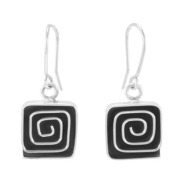 pakilia pakilia Silber Ohrringe Labyrinth eckig Fair-Trade und handmade – Produktbild 1 von 4