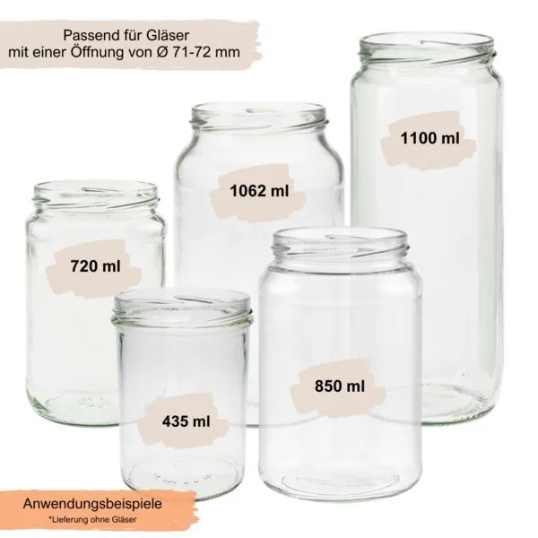 mikken mikken 25 Ersatzdeckel TO82 Ø 8,5 cm Schraubdeckel für Marmeladen- & Einmachgläser, Silber, – Produktbild 3 von 3