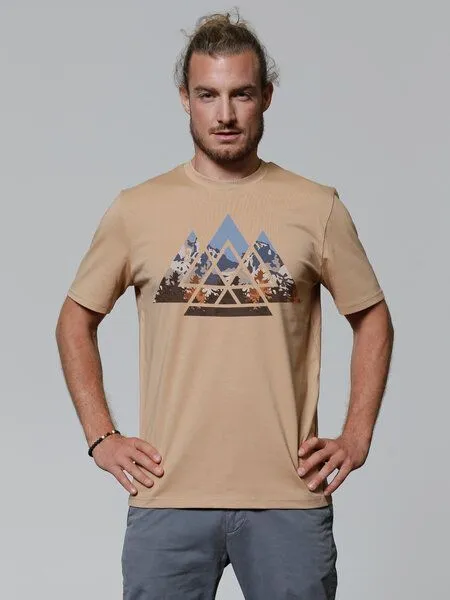 watapparel watapparel T-Shirt Unisex Geometric Landscape, Latte, – Produktbild 2 von 3