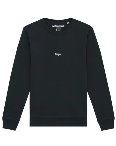 watapparel watapparel Sweatshirt Unisex Nope, Black, – Produktbild 1 von 3