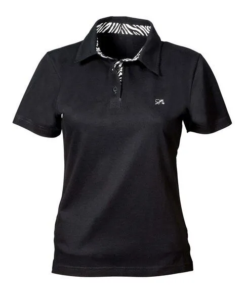 Levensgaarn Levensgaarn Polo-Shirt mit Print Damen, Schwarz, – Produktbild 2 von 3