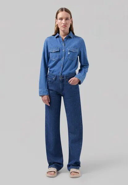 MUD Jeans MUD Jeans Loose Jamie Flow aus Baumwoll/ Leinen Mix, Stone indigo (blau), – Produktbild 5 von 5