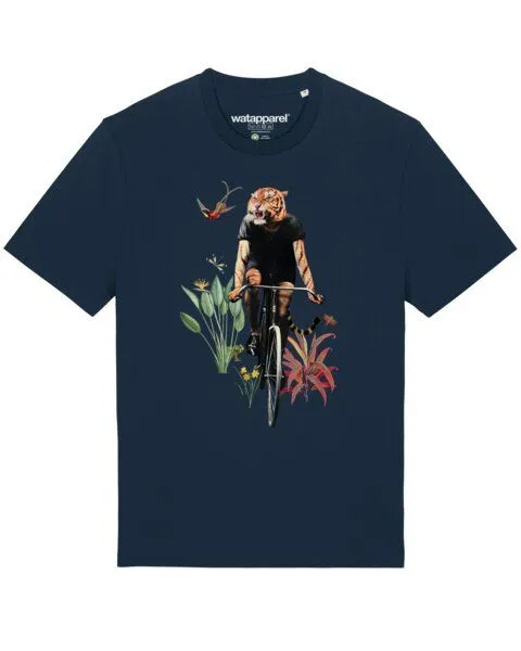watapparel watapparel T-Shirt Unisex Fancy Tiger, French navy, – Produktbild 1 von 4