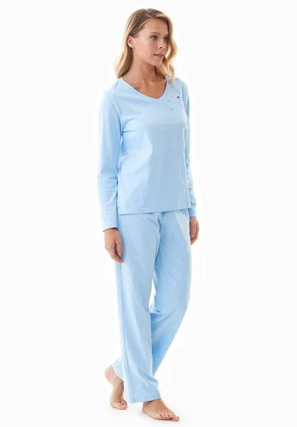 ORGANICATION ORGANICATION TIEERRA | Pyjama-Set aus Bio-Baumwolle, Light blue, – Produktbild 3 von 4