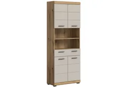 furnling Hochschrank Scott 4 Türen, 1 Schublade, 2 offene Fächer, Badmöbel, Badschrank – Produktbild 1 von 1