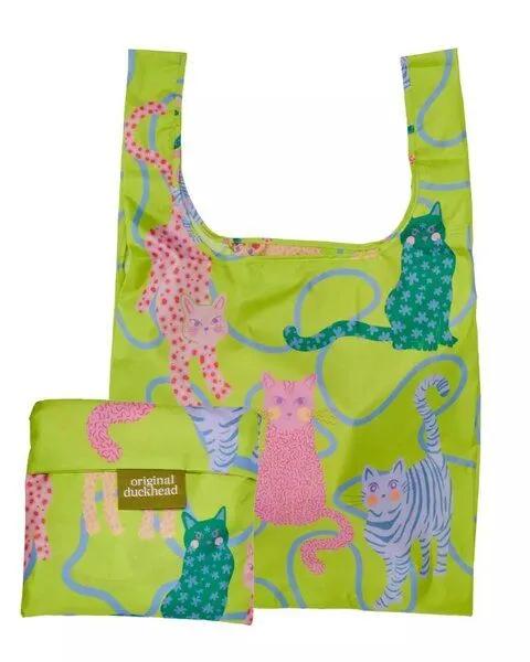 Original Duckhead Original Duckhead Tragetasche, Lime artsy cats (grün), – Produktbild 1 von 2