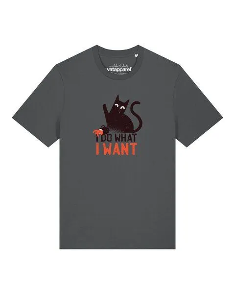 watapparel watapparel T-Shirt Unisex Cat, Anthracite, – Produktbild 1 von 2