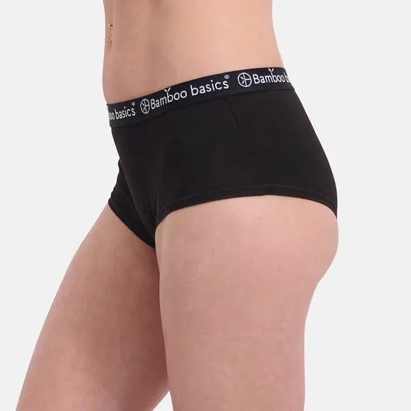 Bamboo Basics Bamboo Basics Nahtloser Damen Hipster-Slip IRIS aus Bambusviskose / Biobaumwolle (2er Pack), Schwarz, – Produktbild 4 von 4