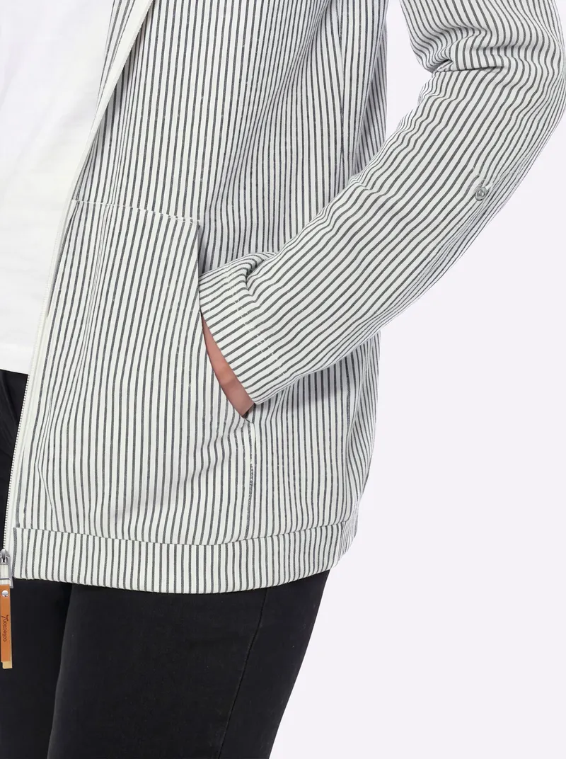 Witt Sweatjacke dunkelblau-ecru-gestreift, Dunkelblau-ecru-gestreift, – Produktbild 2 von 2