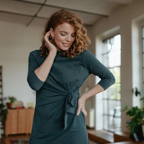 NORDLICHT NORDLICHT Langarm Jersey Kleid Greta, Grün, – Produktbild 1 von 4