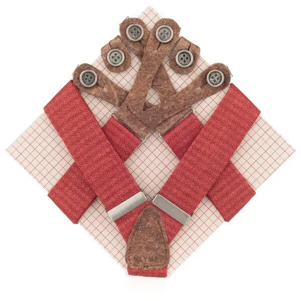 klYmp klYmp Hosenträger + Fliege + Einstecktuch Leinen Vegan, Kamin, – Produktbild 1 von 4