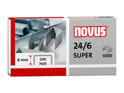 Novus Novus Heftklammern 24/6 Super, verzinkt, Heftleistung  ca. 30 Blatt, 1.000 Stk. – Produktbild 1 von 1