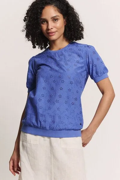 Tranquillo Tranquillo Bluse Leeaa aus Bio-Baumwolle - baja blue / 40 – Produktbild 3 von 6