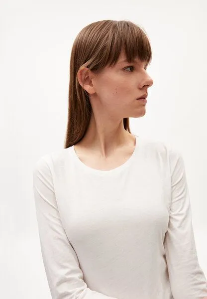 ARMEDANGELS ARMEDANGELS ENRICCAA SOFT Damen Longsleeve Slim Fit aus Bio-Baumwolle, Off white, – Produktbild 3 von 4