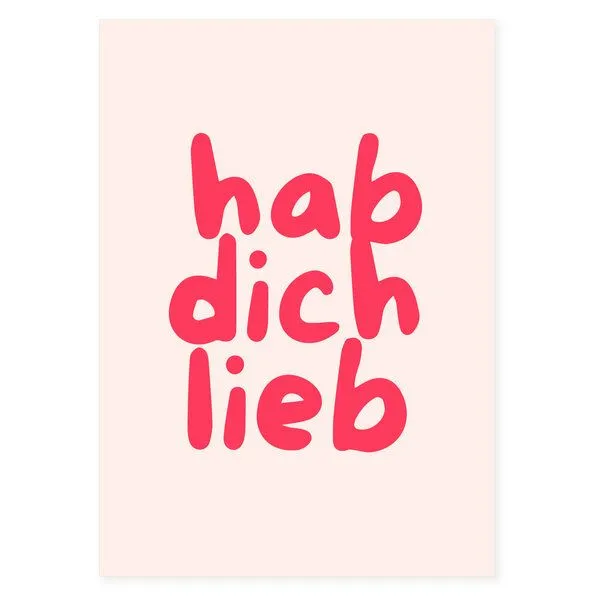 Bow & Hummingbird Bow & Hummingbird Postkarte "hab dich lieb" aus Recyclingpapier – Produktbild 4 von 4
