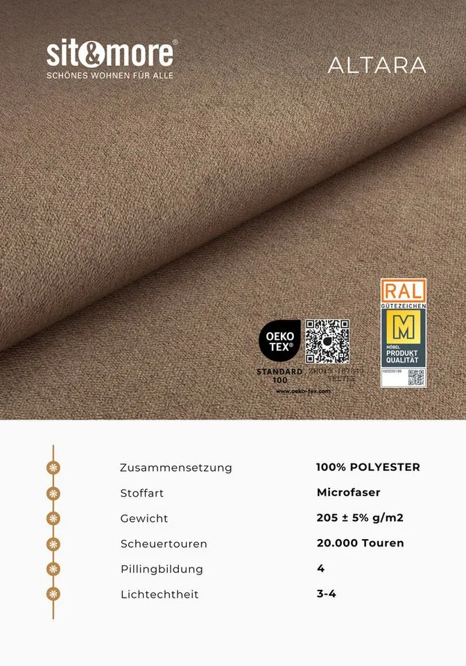 sit&more Polsterhocker Valantine, B: 101 cm, individuell zu kombinieren, Grau, – Produktbild 5 von 5