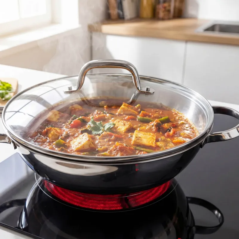 Chefkoch trifft Fackelmann Chefkoch trifft Fackelmann Wokpfanne mit Deckel Rosenheim, Ø30cm – Produktbild 2 von 2