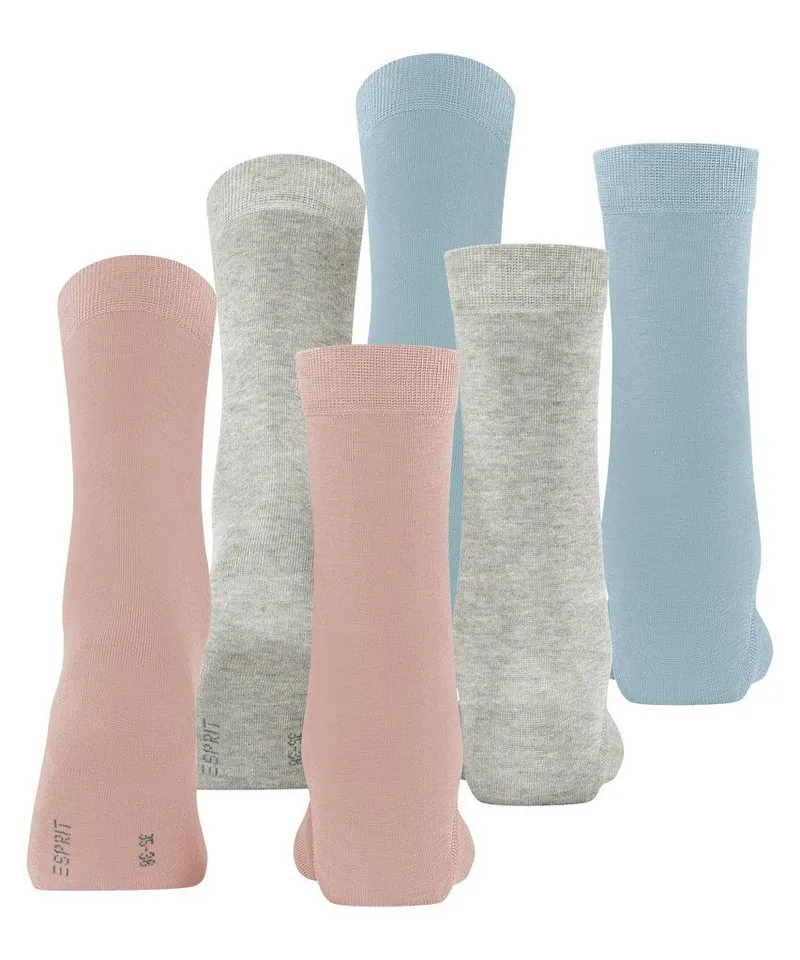 Esprit Socken Esprit Solid-Mix 3-Pack Damen (3-Paar) aus Biobaumwolle, Bunt, – Produktbild 3 von 5