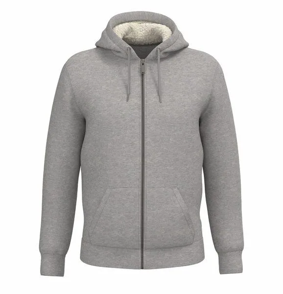 Greenspired Greenspired Nachhaltiger Unisex Sherpaziphoody 580 g/m² XS - 3 XL, Meliertes grau, – Produktbild 2 von 2