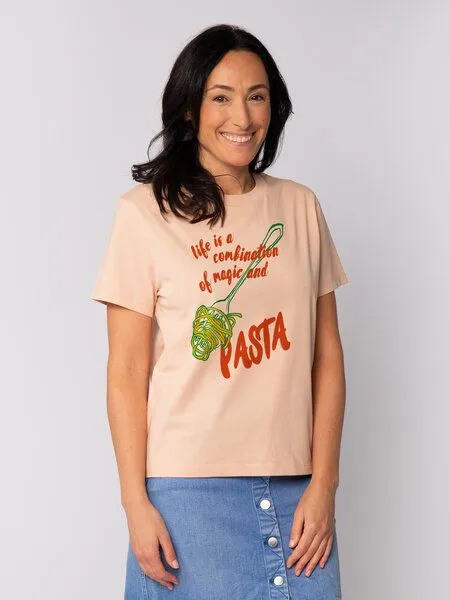 watapparel watapparel T-Shirt Frauen Magic and pasta, Fraiche peche, – Produktbild 1 von 4