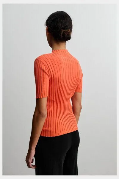 FUB FUB - Tee High Neck Rib, Orange (tangerine), – Produktbild 2 von 2