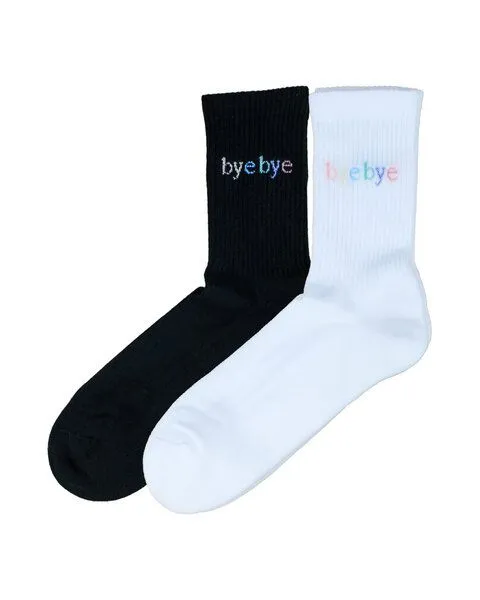 hey hey studios hey hey studios bye bye Rainbow Socken, Weiss, – Produktbild 1 von 1