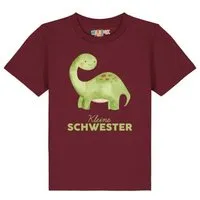 watabout kids watabout.kids T-Shirt Kinder Dinosaurier 04 Kleine Schwester, Burgundy, – Produktbild 1 von 1