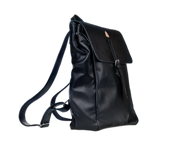Ritagli di G Ritagli di G Damen Leder Laptop Rucksack ALEXA - 100% Made in Italy, Schwarz, – Produktbild 3 von 4