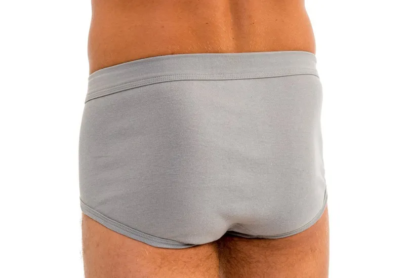 HERMKO Slip Briefs mit Eingriff,Bio-Baumwolle, breiter Weichbund, körpernah, große Größen, Grau, – Produktbild 2 von 5