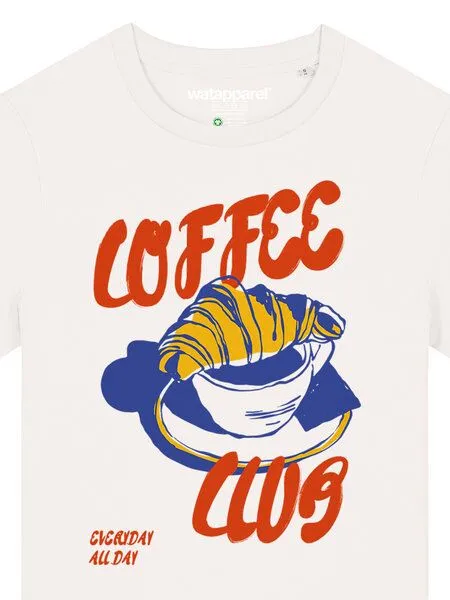 watapparel watapparel T-Shirt Frauen Coffee club, Off white, – Produktbild 3 von 4